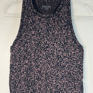 Athleta Black and light Pink animal Tank Top racer back athletic wear size XS